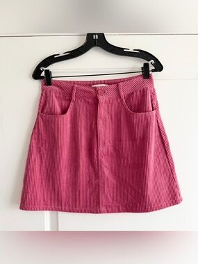 Francesca’s Pink Corduroy Mini Skirt NWT